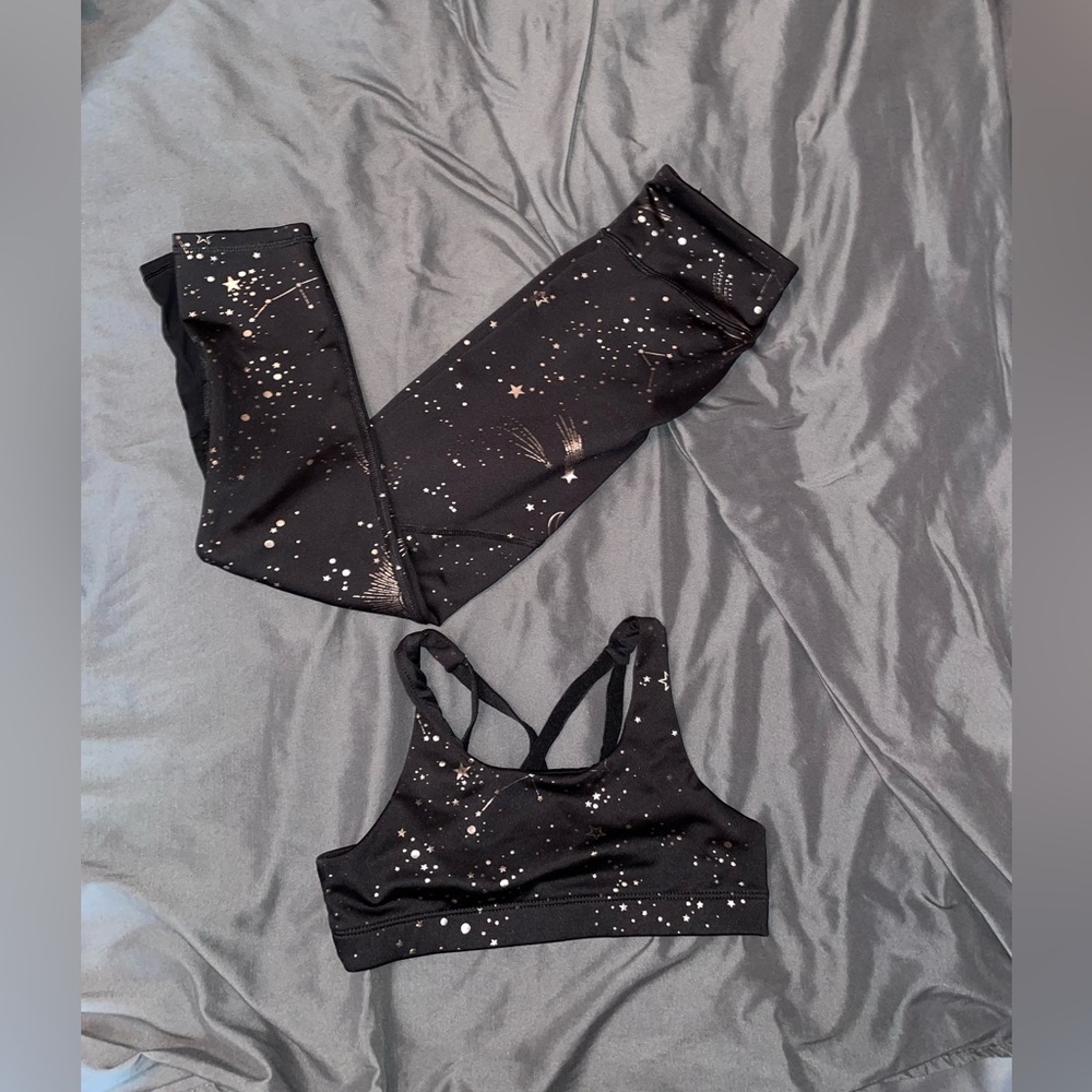 Old Navy Black and Gold Stars Matching set Girls size Medium 8
